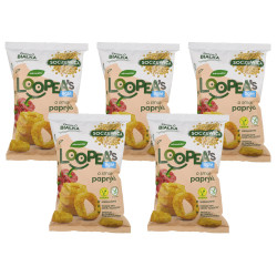 ZESTAW 5 SZTUK LOOPEA'S LIGHT chrupki o smaku papryki bezglutenowe 50g
