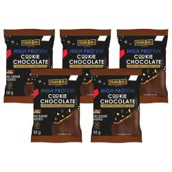 ZESTAW 5 SZTUK FRANK&OLI ciasteczko proteinowe CZEKOLADA ORZESZKI KARMEL 50g