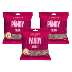 ZESTAW 3 SZT PANDY CHERRY żelki o smaku wiśniowym bez cukru 50g