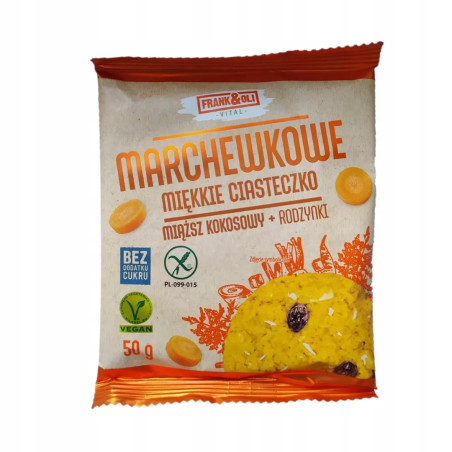 Frank&Oli Ciastko Marchewkowe Kokos Rodzynki 50G